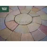 Natural Sandstone 2.7m Dia Circle Paving Feature - Harvest Blend Colour