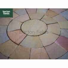 Natural Sandstone 2.7m Dia Circle Paving Feature - Harvest Blend Colour
