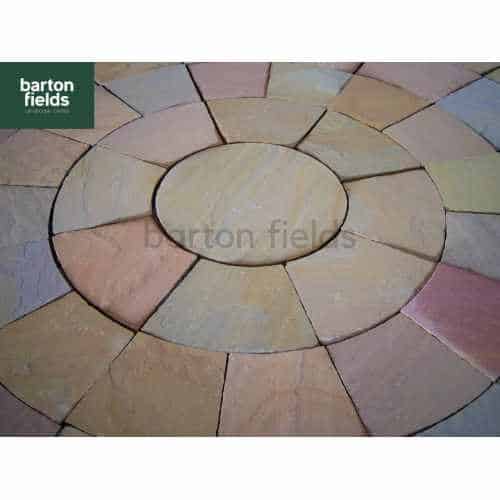 Natural Sandstone 2.7m Dia Circle Paving Feature - Harvest Blend Colour