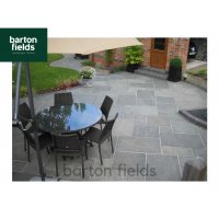 Natural Sandstone Paving, 4 Mixed Size Slabs in Silver Mist :  Sold Per Square Metre (m2) 