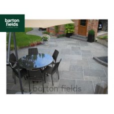 Natural Sandstone Paving, 4 Mixed Size Slabs in Silver Mist :  Sold Per Square Metre (m2) 