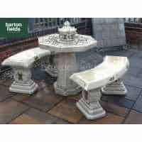 Oriental 3 Piece Patio Set in Aged Grey Finish