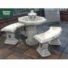 Oriental 3 Piece Patio Set in Aged Grey Finish