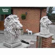 Etosha Lions Garden Gatekeeper Statues, A Pair