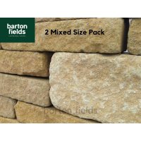Tumbled Garden Walling Stone, 2 Size Walling Project Pack in Cotswold Buff Colour - Pack 5.2m2