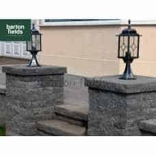 Graphite Granite Effect Reconstituted Garden Walling Pier Cap - 55x55x7.5cm 