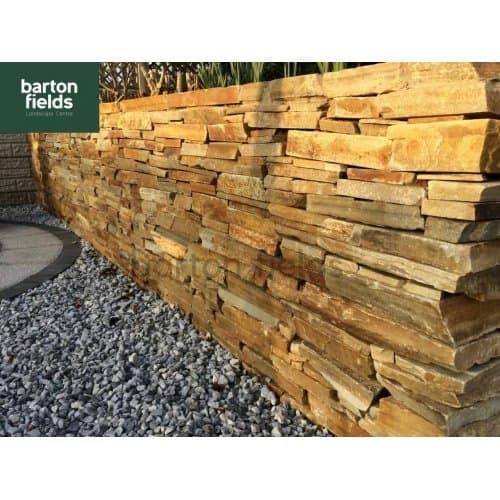 Natural Quartzite Drystone Walling in Golden Colour - Per Crate