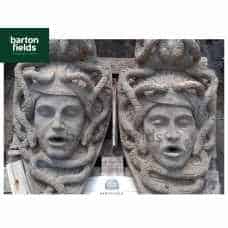 Natural Limestone Medusa Head - 600x350mm Wall Plaque Water Feature 