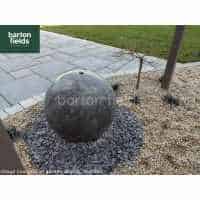 Natural Limestone Pre-Drilled Sphere in Black: Complete Water Feature Kit- 50cm