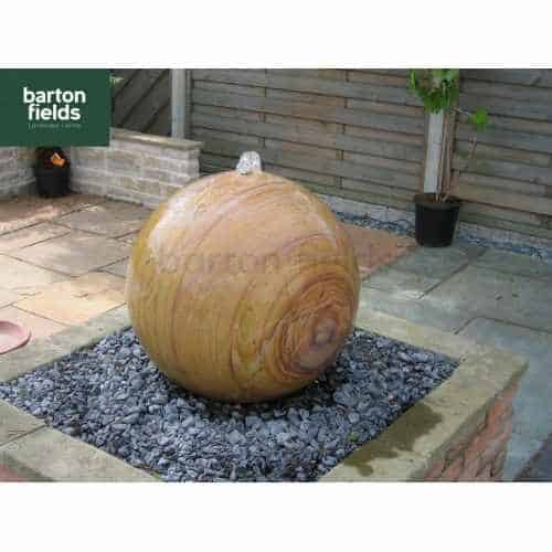 Natural Sandstone Pre-Drilled 60cm Dia Sphere in Rainbow Colour - Complete Water Feature Kit