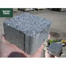 Granite Effect Shot Blast Paving Cobbles in Dark Grey Colour - 100x100x60mm 